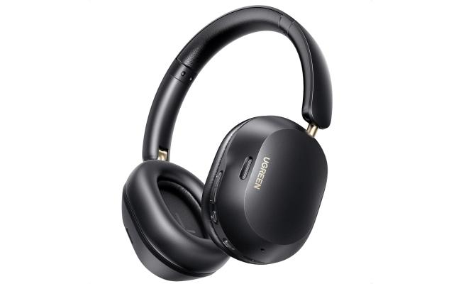 UGREEN HiTune Max5c Bluetooth Headphones Over Ear with Adaptive Active Noise Cancellation, BT 5.4, Spatial Sound, Hi-Res Sound, EQ in App, 75h Battery, Comfortable Hold, Dual Connection - Black